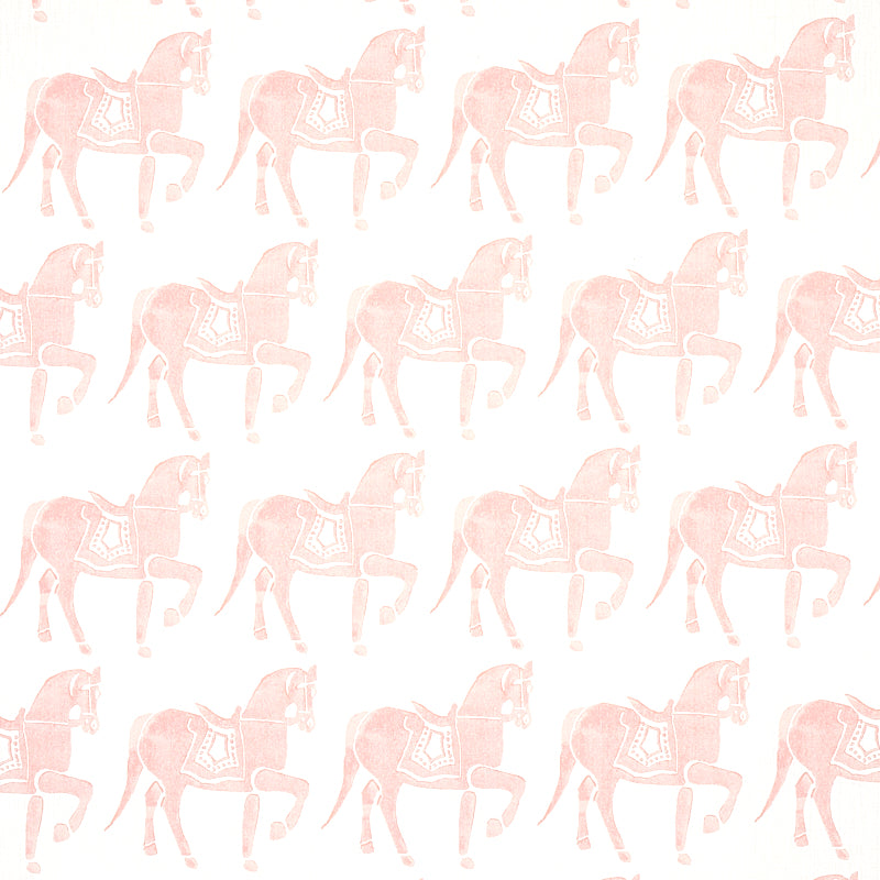 Schumacher Marwari Horse Pink Fabric 179132