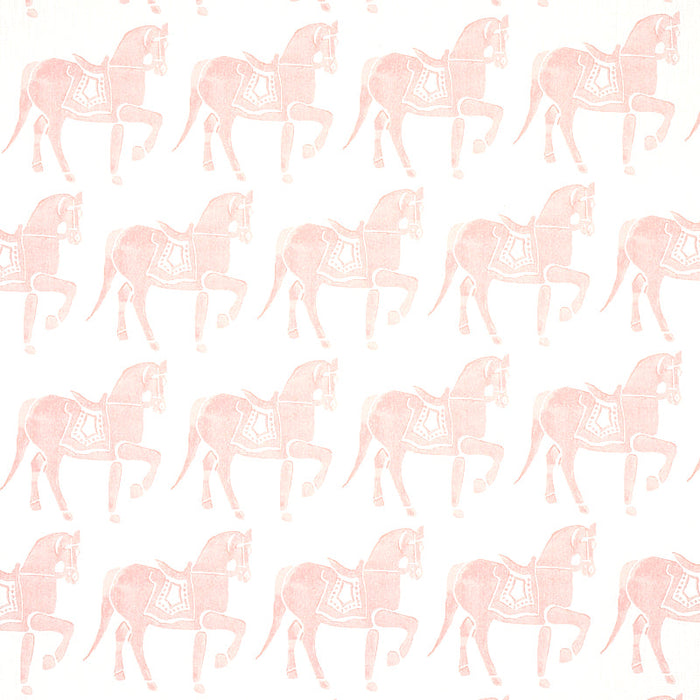 Schumacher Marwari Horse Pink Fabric Sample 179132