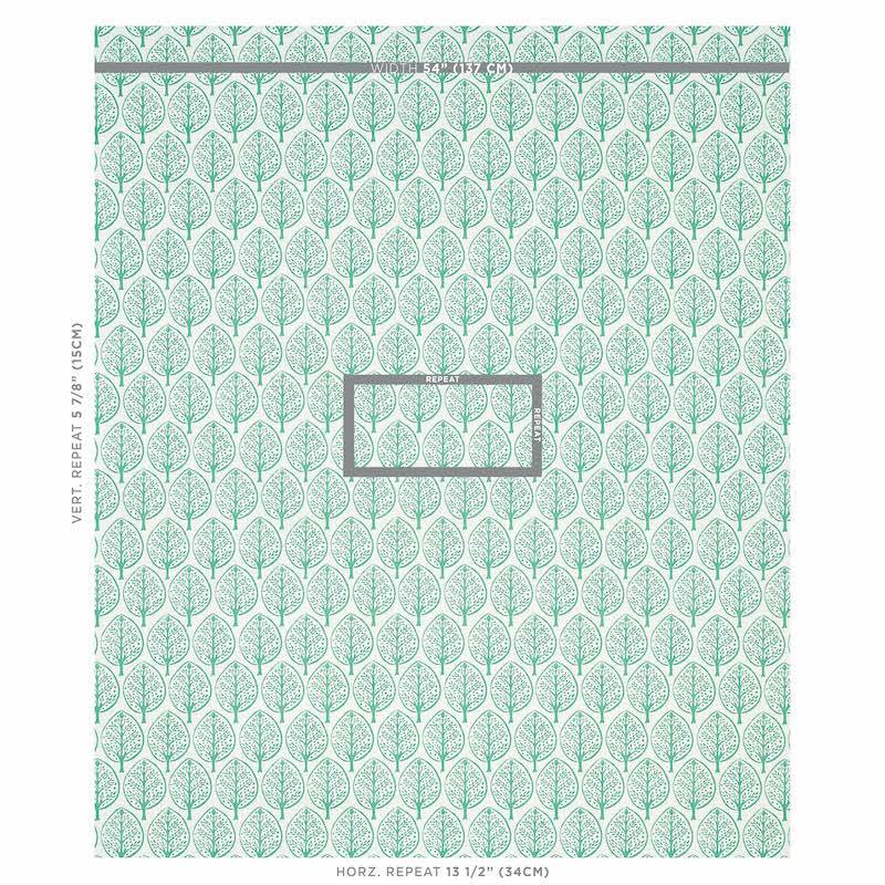 Schumacher Mini Burchetts Sea Glass Fabric Sample 179140