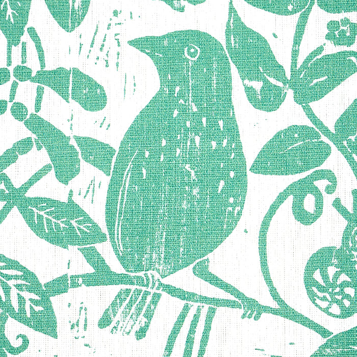 Schumacher Bird & Bee Sea Glass Fabric 179211