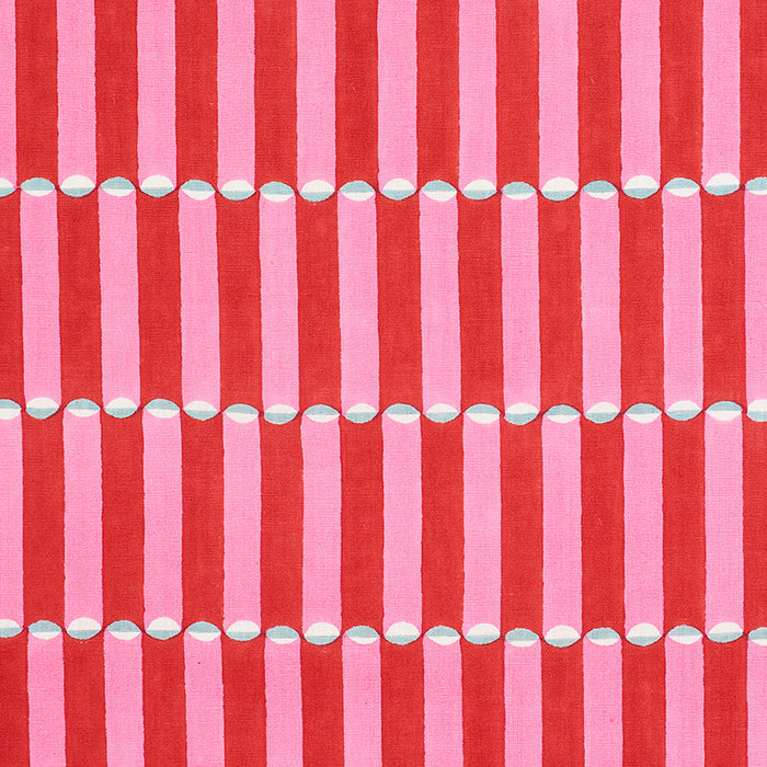 Schumacher Luna Pink & Red Fabric Sample 179280