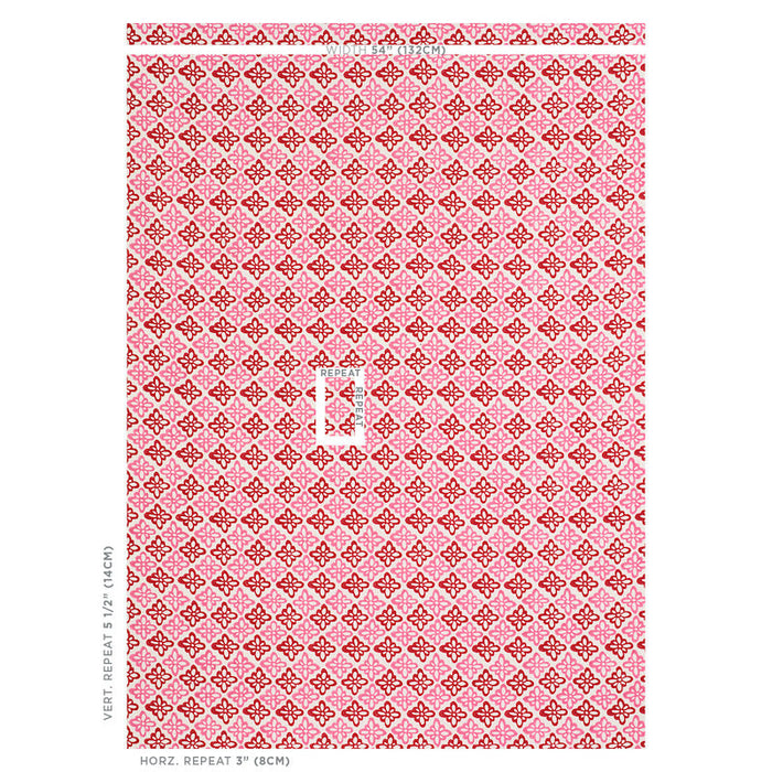 Schumacher Pattee Pink Fabric Sample 179300