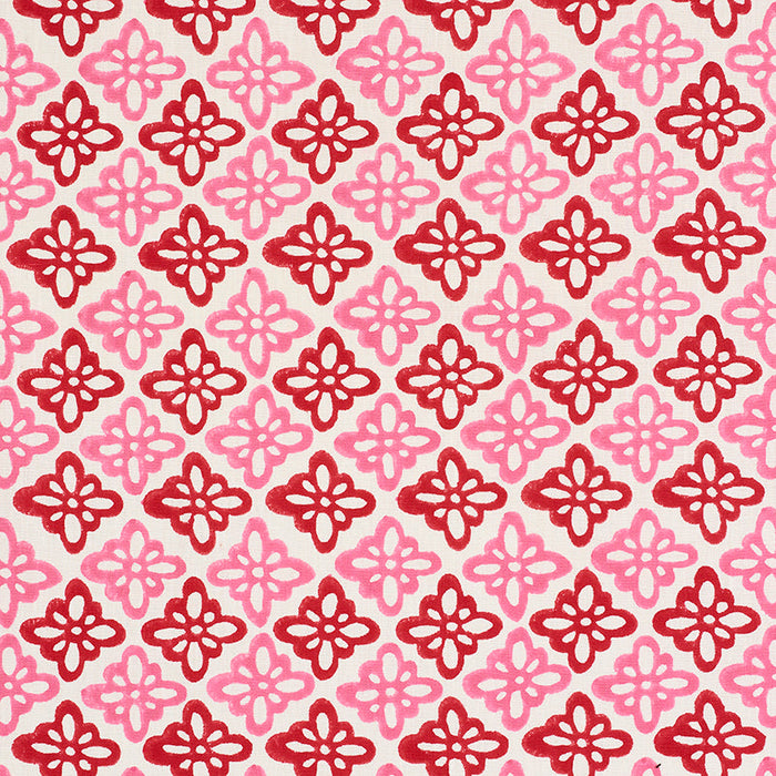 Schumacher Pattee Pink Fabric Sample 179300