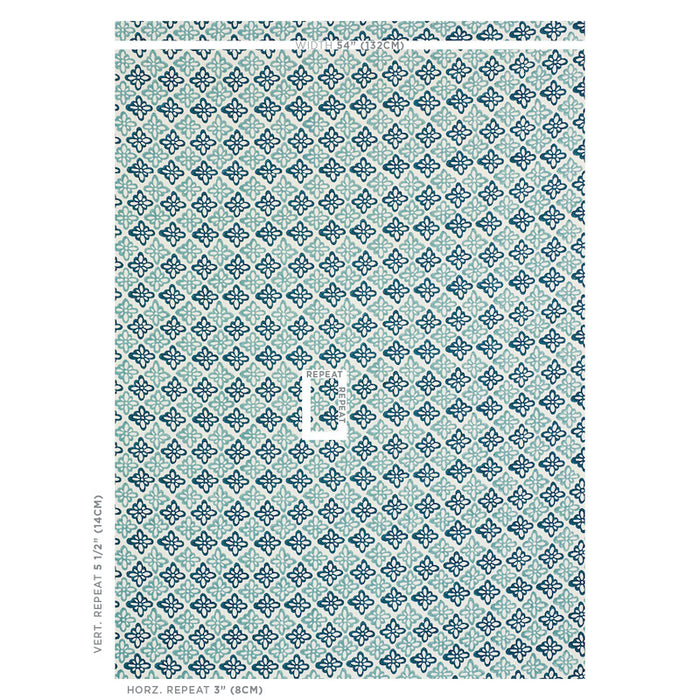 Schumacher Pattee Blue Fabric 179301