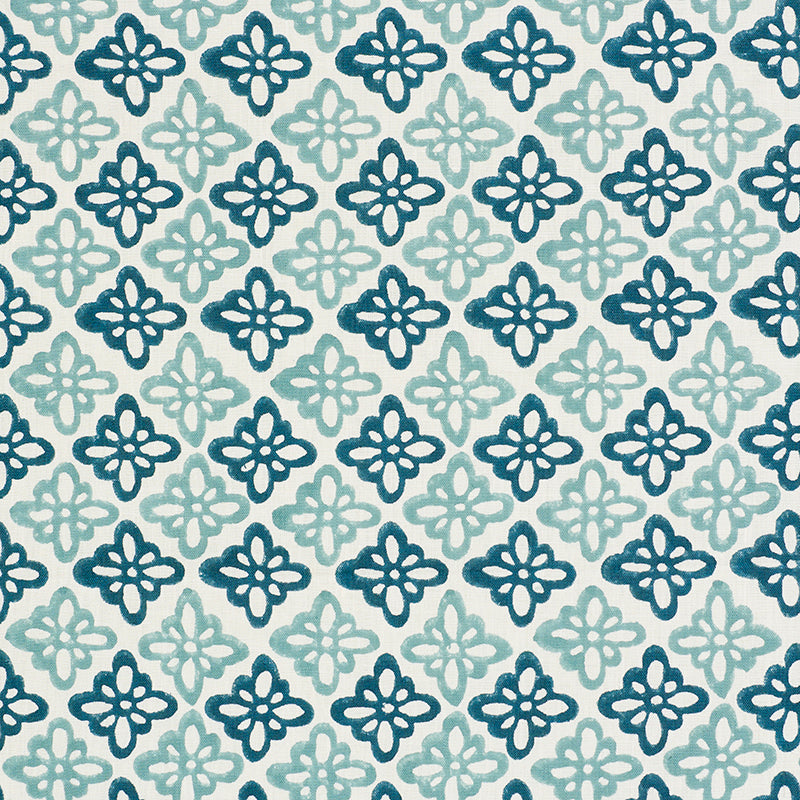 Schumacher Pattee Blue Fabric 179301