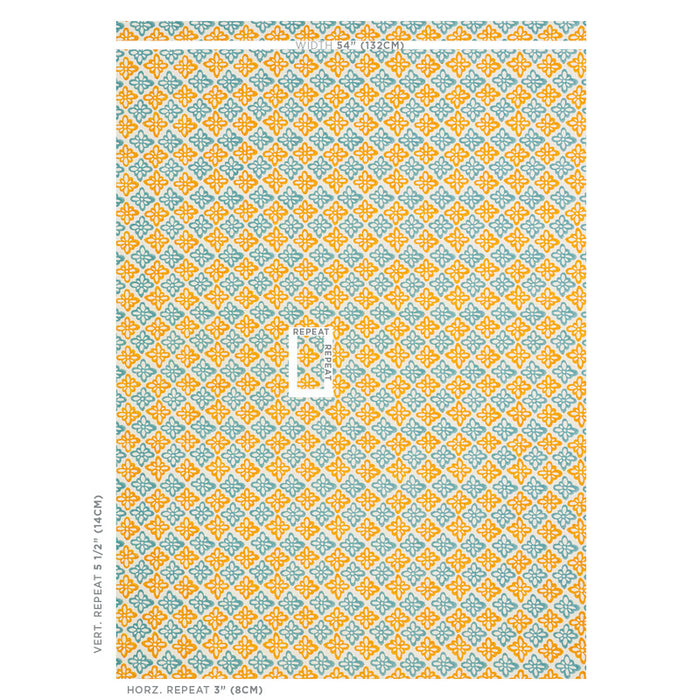 Schumacher Pattee Turmeric Fabric 179303