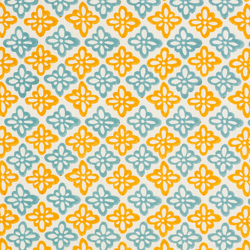 Schumacher Pattee Turmeric Fabric 179303