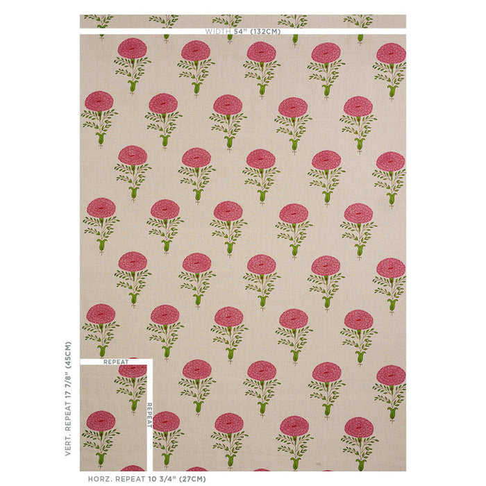 Schumacher Marigold Pink Fabric Sample 179321