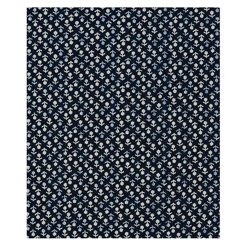 Schumacher Beatriz Handprint Indigo Fabric 179351