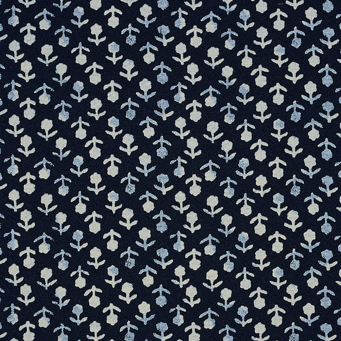 Schumacher Beatriz Handprint Indigo Fabric Sample 179351