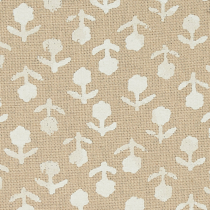 Schumacher Beatriz Handprint Natural Fabric Sample 179352