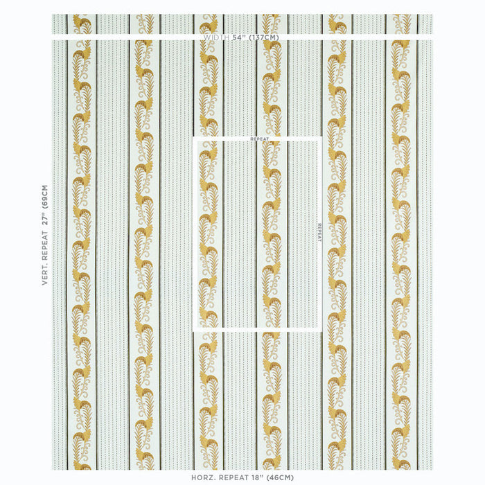 Schumacher Aleksy Stripe Neutral Fabric Sample 179380