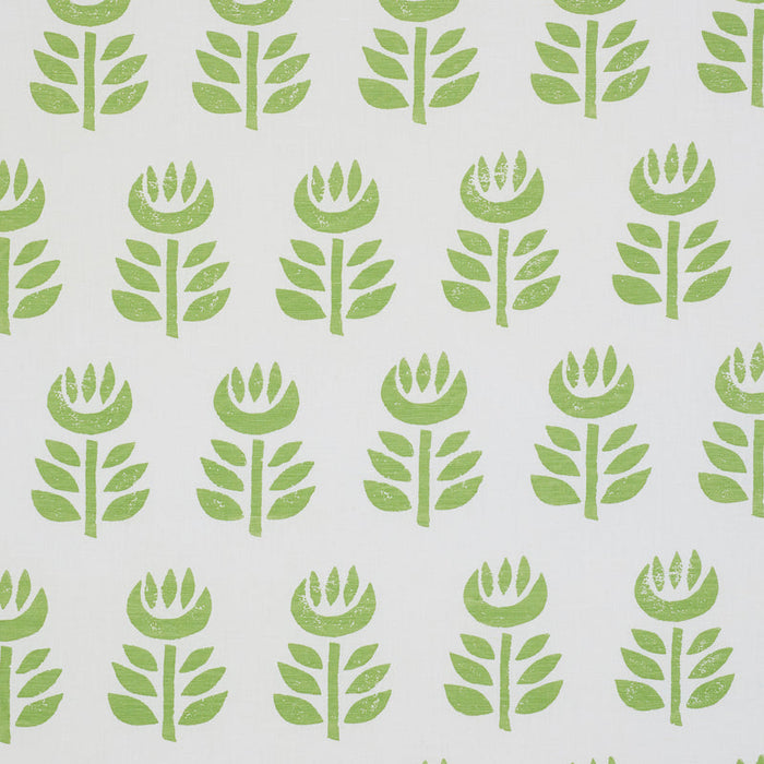 Schumacher Rosenborg Hand Print Green Fabric Sample 179400