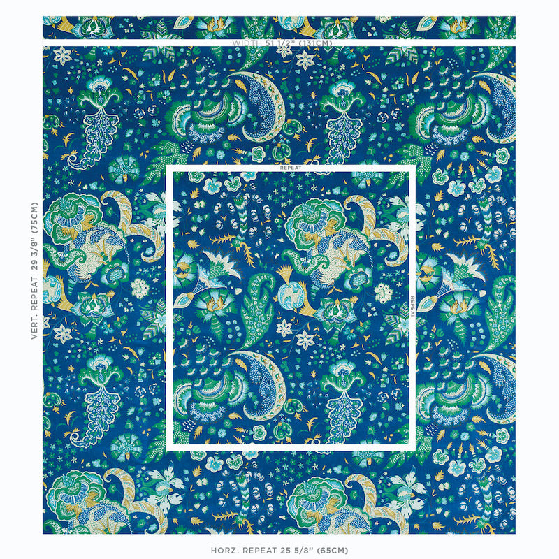 Schumacher Majorelle Velvet Blue Fabric 179420