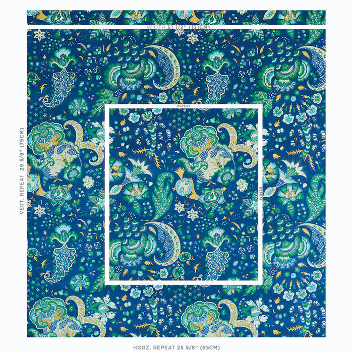 Schumacher Majorelle Velvet Blue Fabric Sample 179420