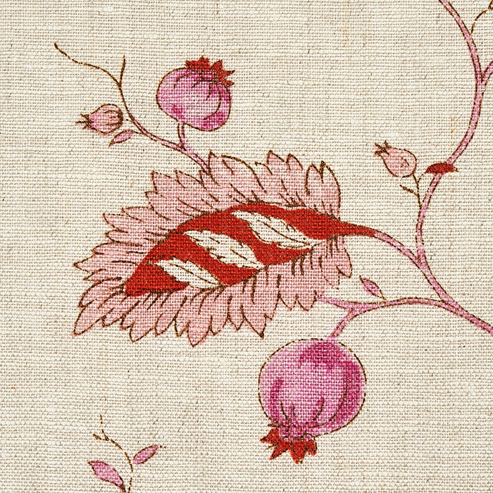 Schumacher Maryam Vine Pink & Red Fabric Sample 179450