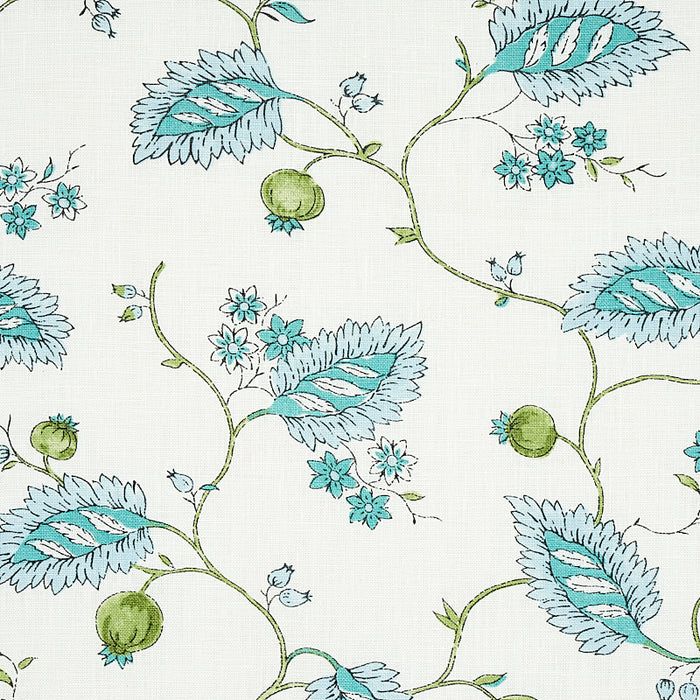 Schumacher Maryam Vine Peacock Fabric 179451