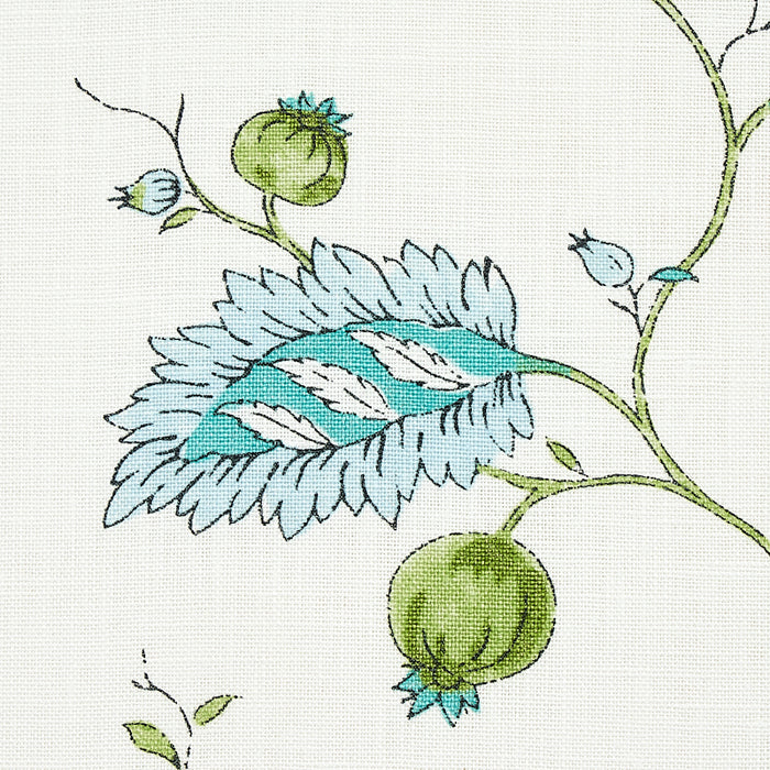 Schumacher Maryam Vine Peacock Fabric 179451