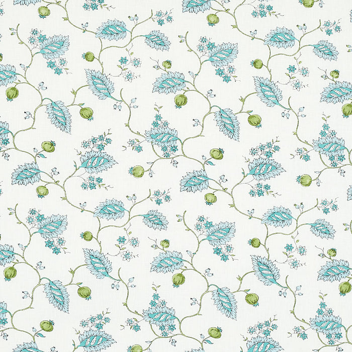 Schumacher Maryam Vine Peacock Fabric Sample 179451