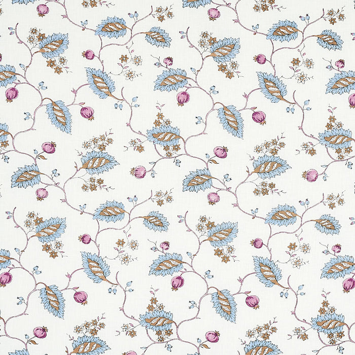 Schumacher Maryam Vine Sky & Plum Fabric Sample 179452