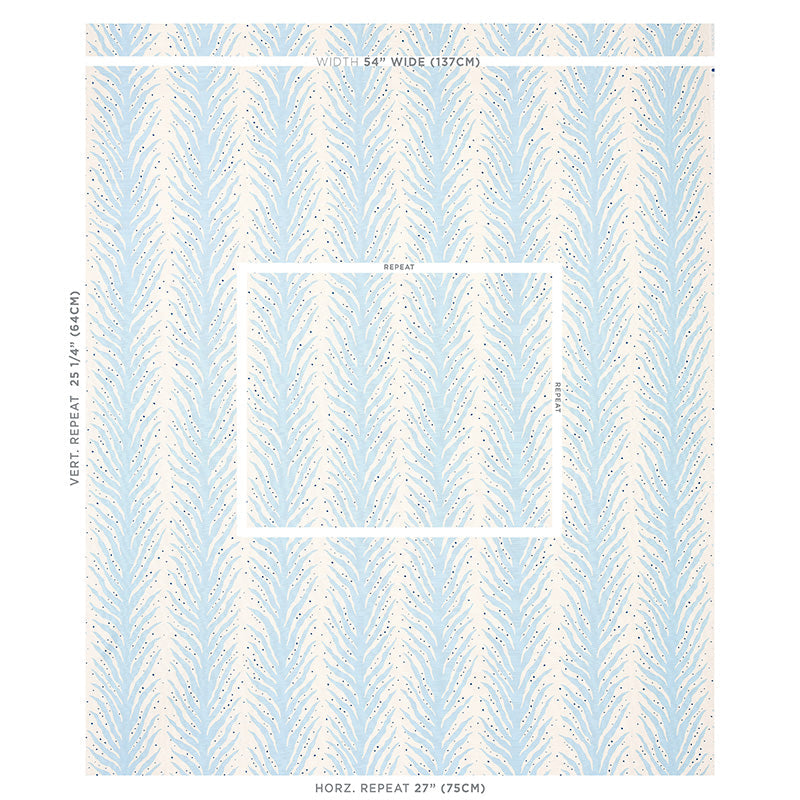 Schumacher Creeping Fern Slumber Blue Fabric Sample 179480