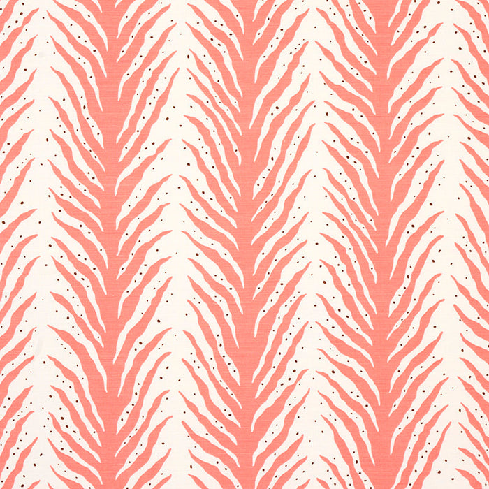 Schumacher Creeping Fern Coral Fabric Sample 179482