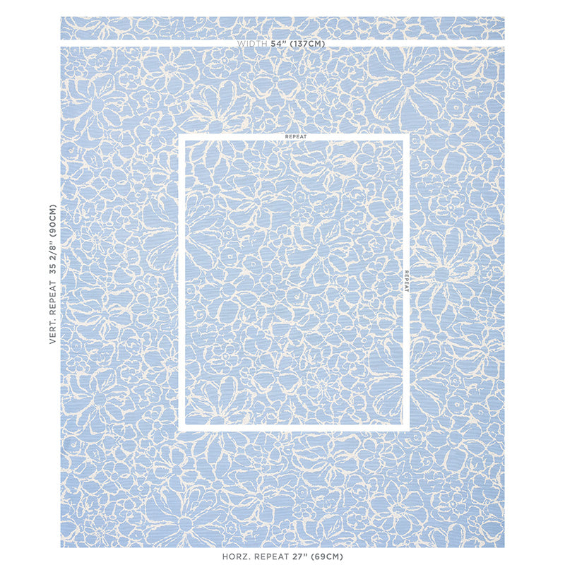 Schumacher Sidonie Blue Fabric Sample 179550