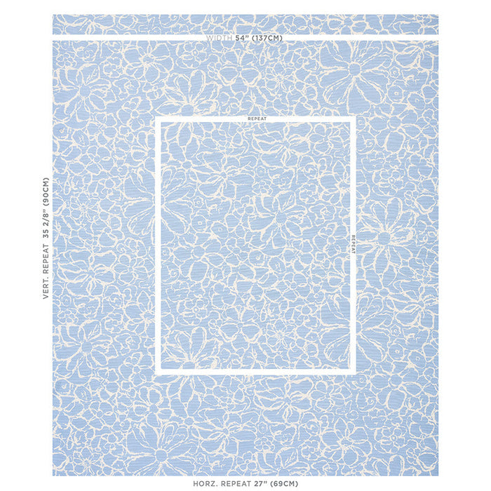 Schumacher Sidonie Blue Fabric Sample 179550