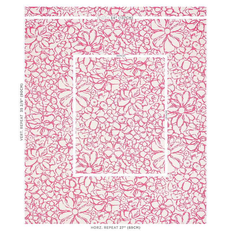 Schumacher Sidonie Magenta Fabric Sample 179552