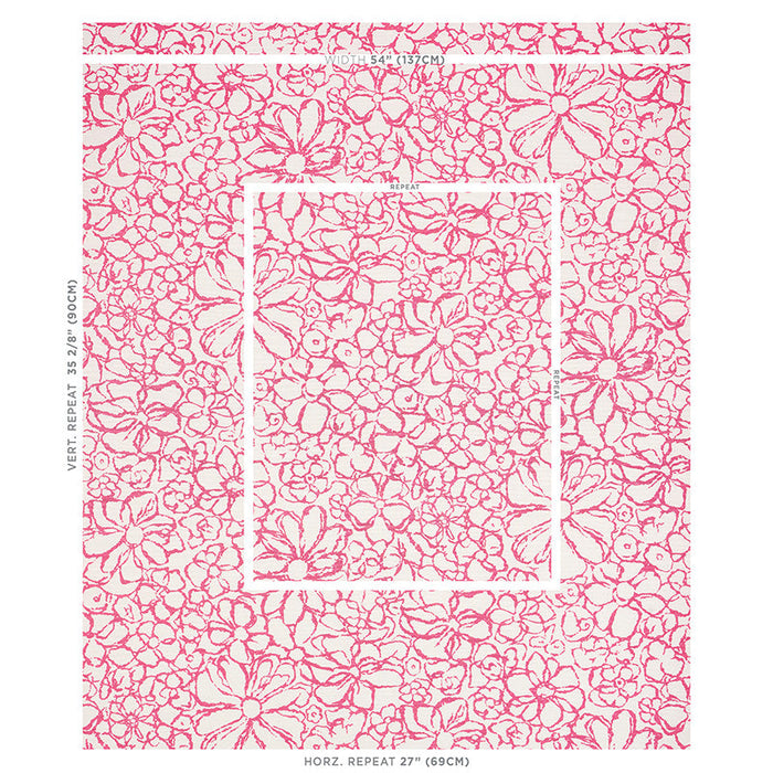 Schumacher Sidonie Magenta Fabric Sample 179552