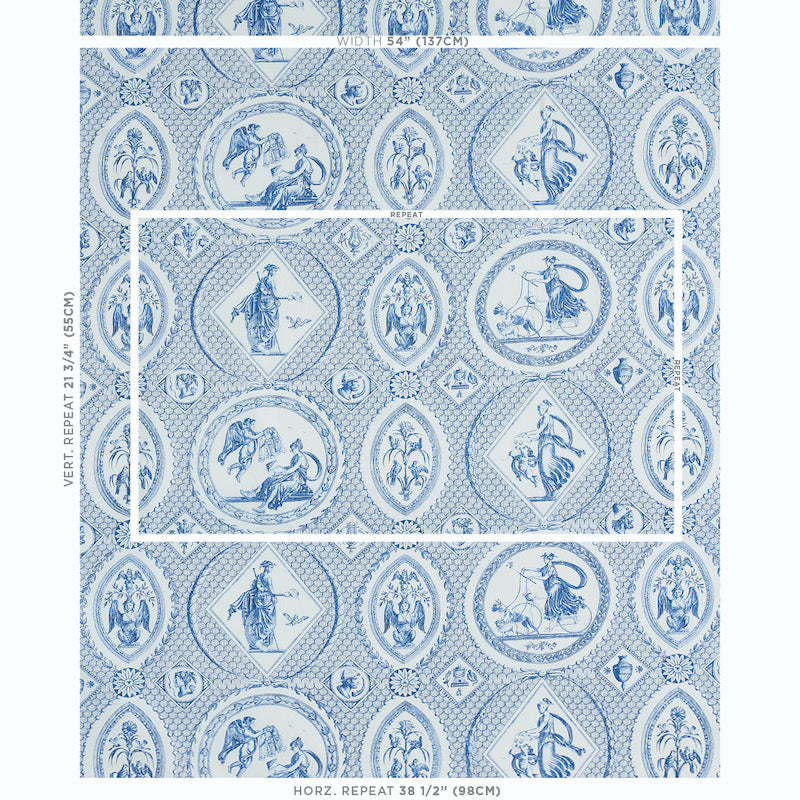 Schumacher Les Scenes Contemporaines Blue Fabric 179560