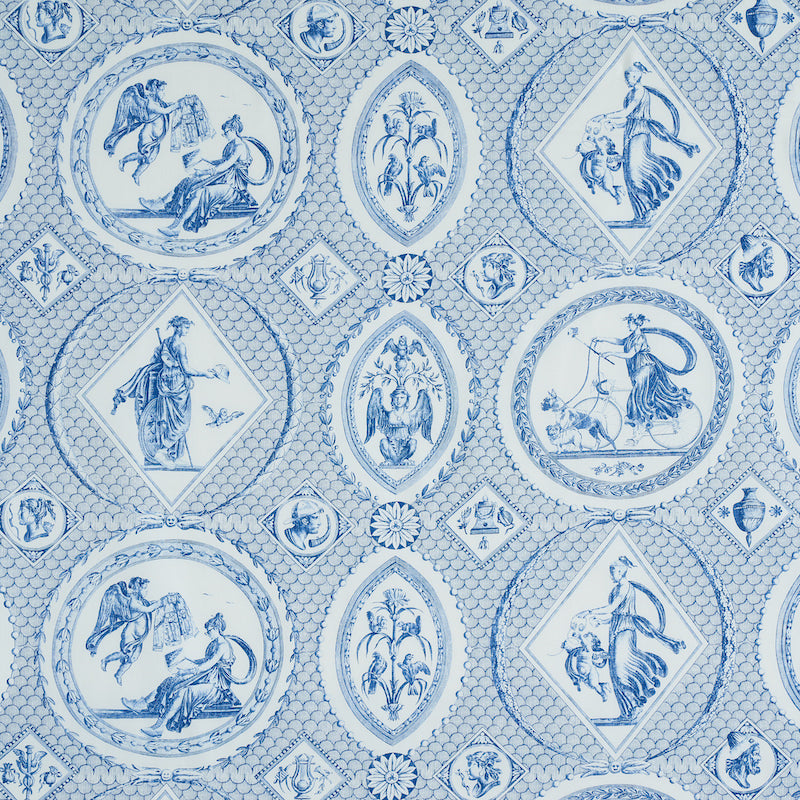 Schumacher Les Scenes Contemporaines Blue Fabric 179560