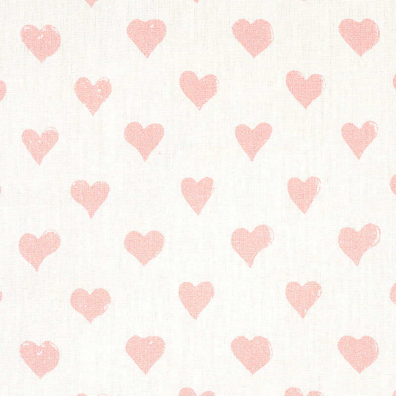 Schumacher Hearts Pink Fabric Sample 179590