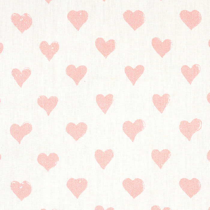 Schumacher Hearts Pink Fabric Sample 179590