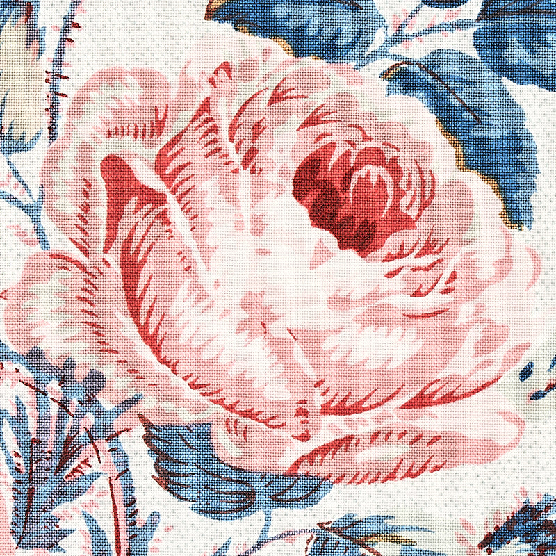 Schumacher Loudon Rose Rose & Blue Fabric 179632