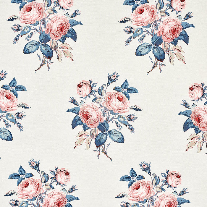 Schumacher Loudon Rose Rose & Blue Fabric Sample 179632