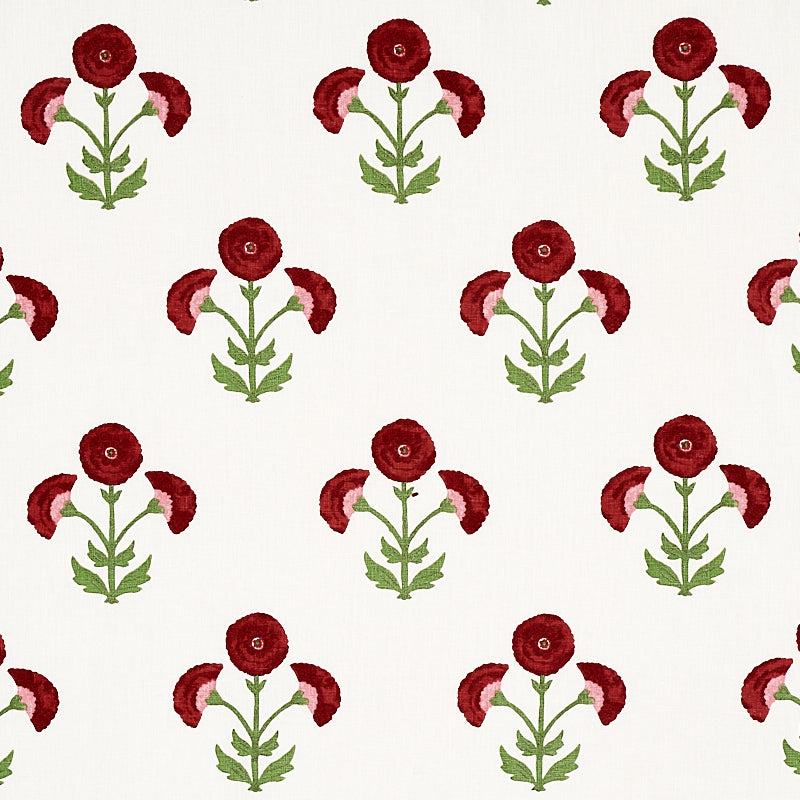 Schumacher Saranda Flower Cardinal Fabric 179670