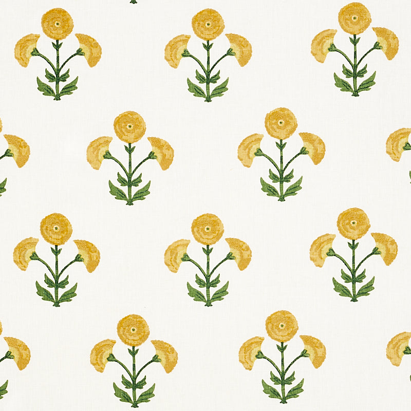 Schumacher Saranda Flower Marigold Fabric 179671