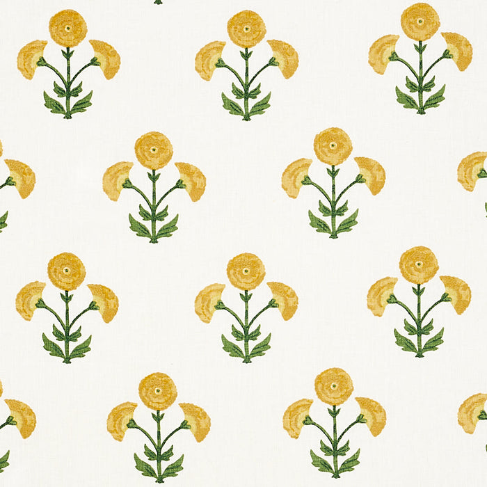 Schumacher Saranda Flower Marigold Fabric Sample 179671