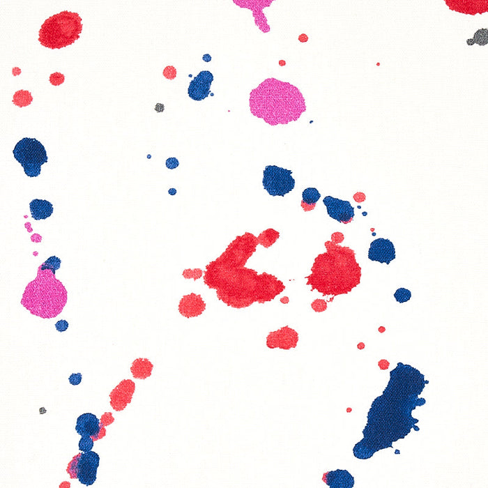 Schumacher Ink Splash Red & Blue Fabric Sample 179710