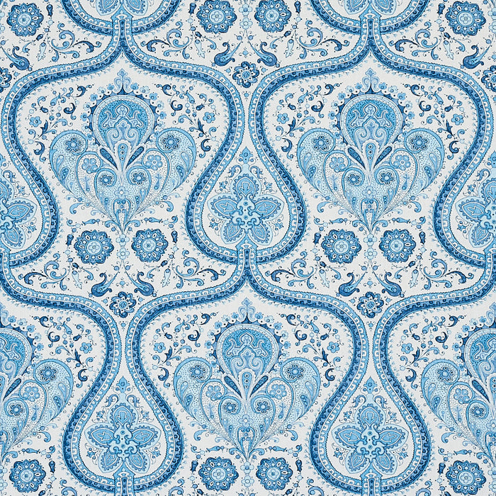 Schumacher Paisley Court Blue Fabric Sample 179860