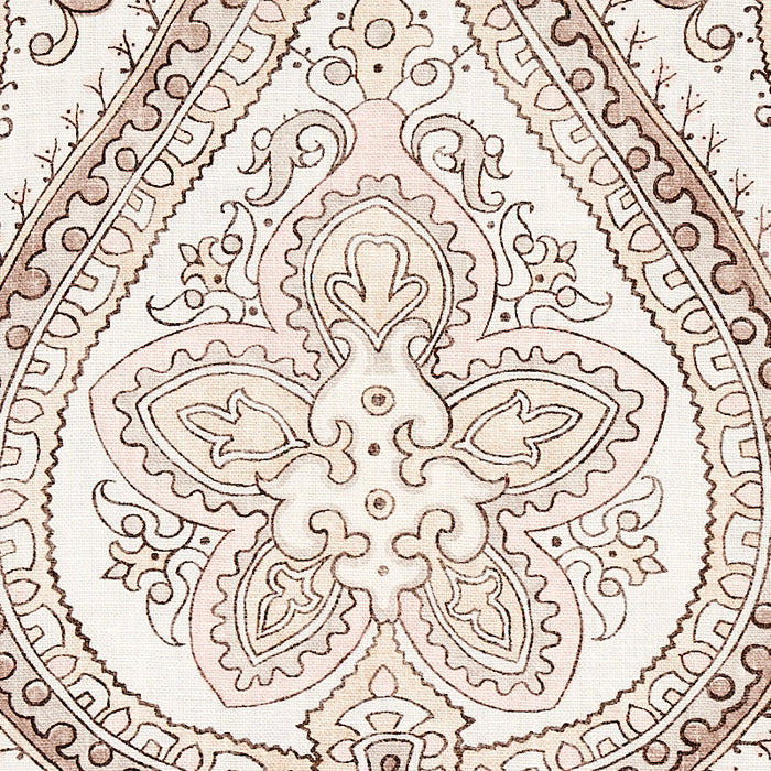 Schumacher Paisley Court Neutral Fabric Sample 179862