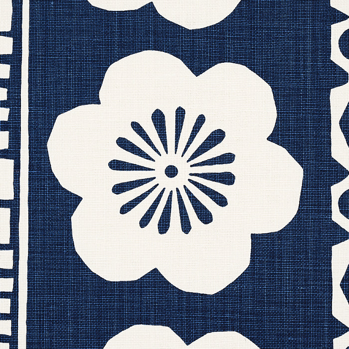 Schumacher Mrs. Howell Indigo Fabric 179872