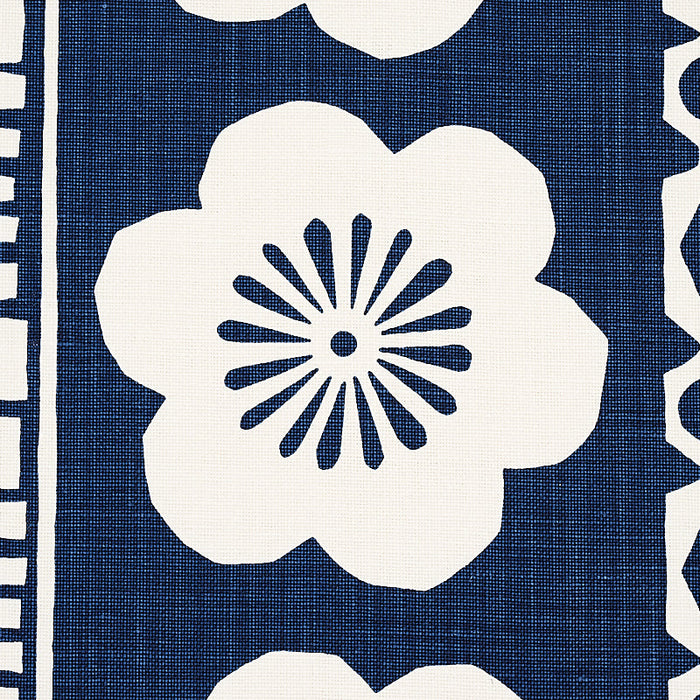 Schumacher Mrs. Howell Indigo Fabric Sample 179872