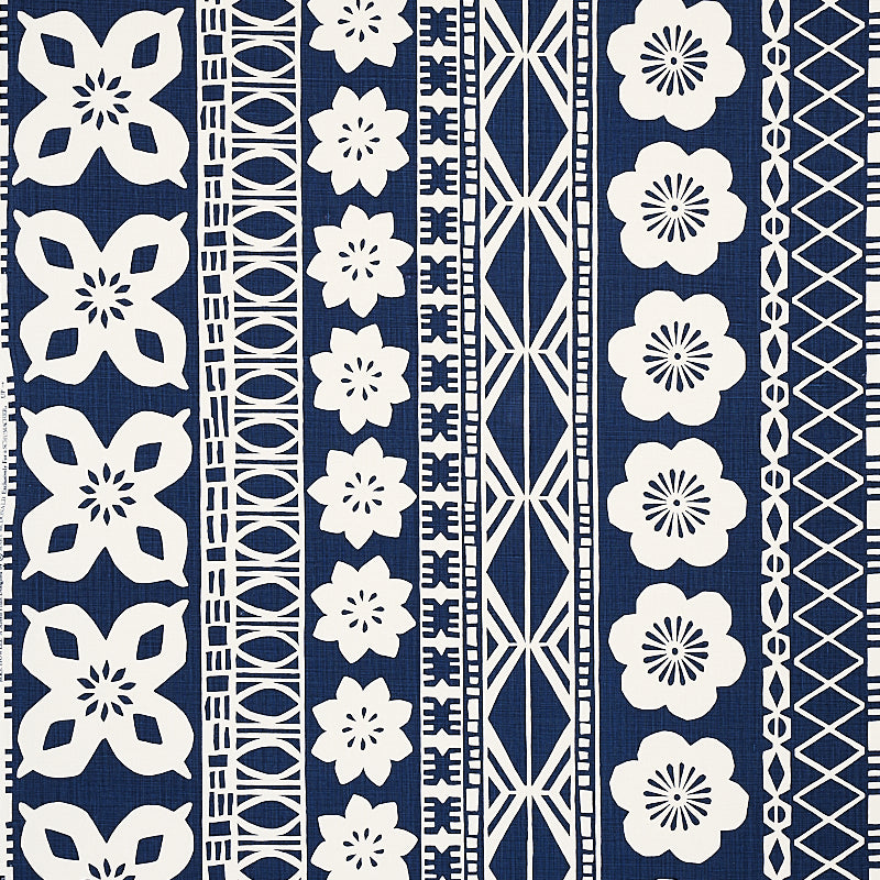 Schumacher Mrs. Howell Indigo Fabric 179872