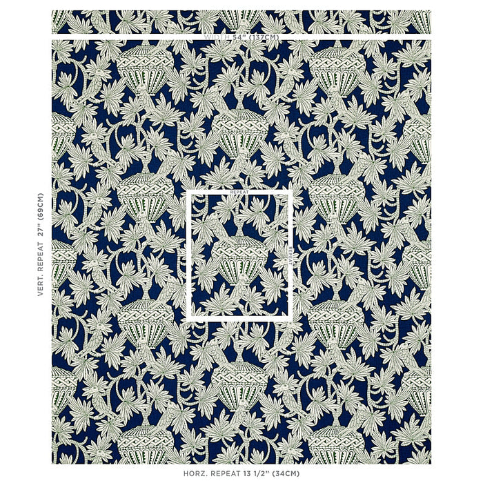 Schumacher Santarem Navy Fabric Sample 179940