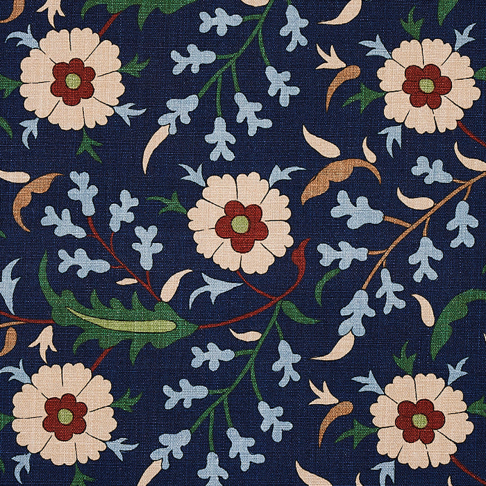 Schumacher Floralia Indigo Fabric 179951