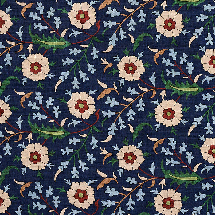 Schumacher Floralia Indigo Fabric Sample 179951