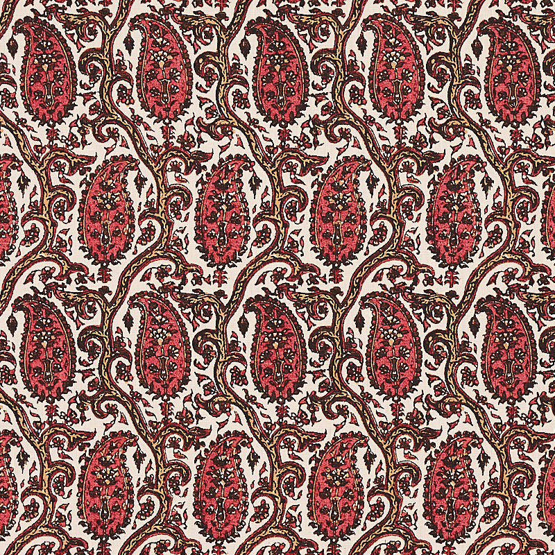 Schumacher Daria Paisley Maroon Fabric 179960