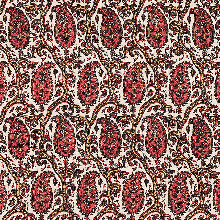 Schumacher Daria Paisley Maroon Fabric Sample 179960